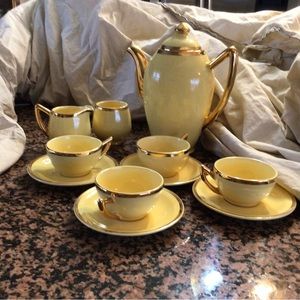 Santa Anita ware yellow and gold ,hand painted Vintage tea set